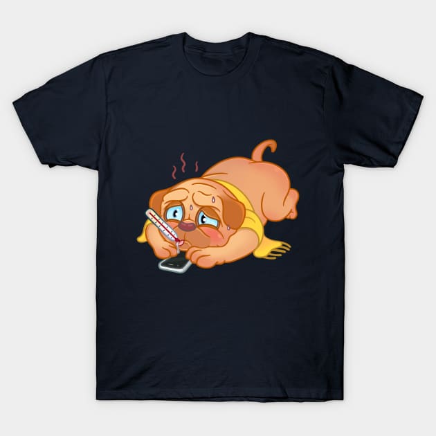 Sick pug T-Shirt by Devim